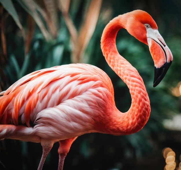 Generazione AI Flamingo rosa in natura