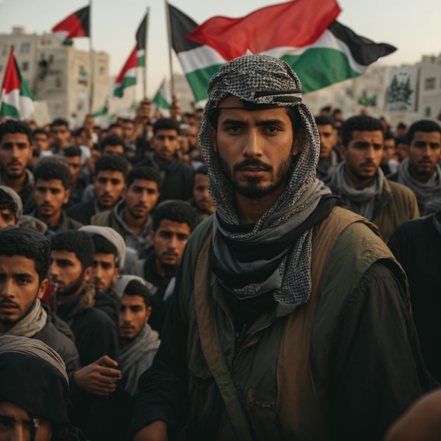 Generico Folla che protesta per la Palestina