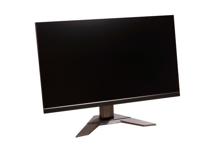 Generico monitor di computer da gioco nero moderno angolo frontale oggetto isolato su taglio bianco