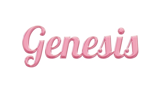 Genesi di parola rosa su sfondo bianco