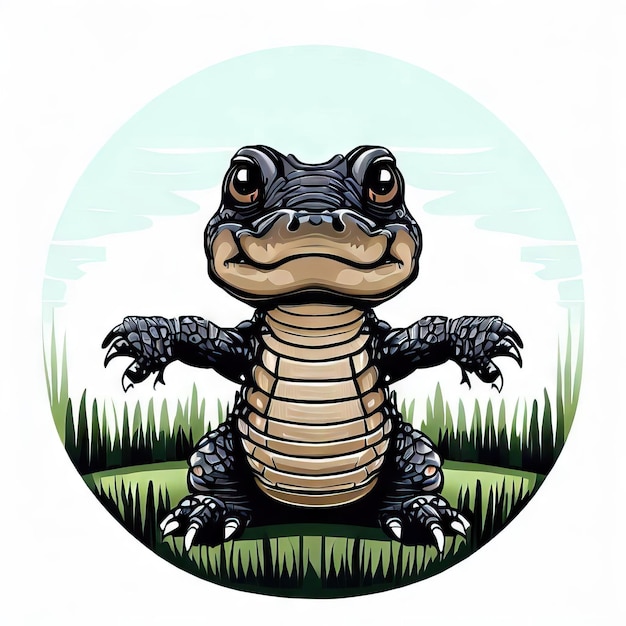 Gentle Gatorlet Innocence Illustrazione accattivante AI generativa