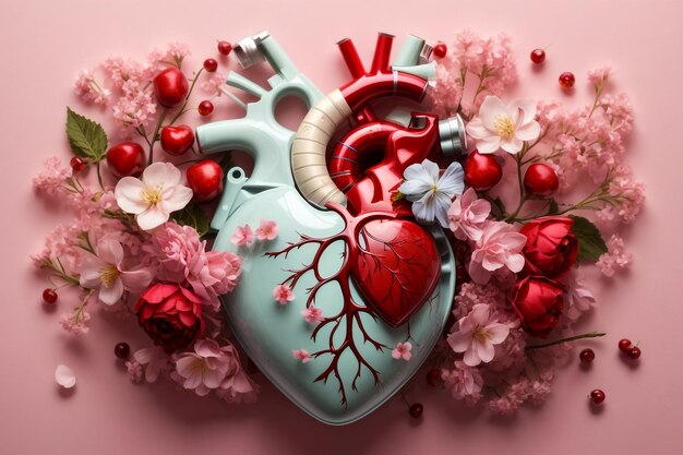 Geometria 3D bellissimo cuore Illustrazione sfondo San Valentino con cuori 3d San Valentino desi