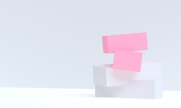 Geometria minima Forma astratta mock up con podio per lo sfondo della visualizzazione del prodotto, rendering 3D