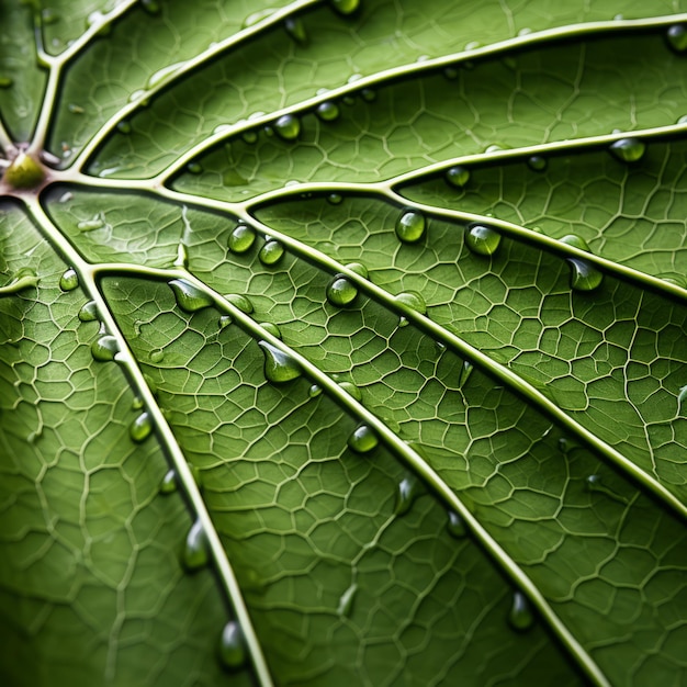 Geometria organica da vicino di una foglia di cactus bagnata d'acqua