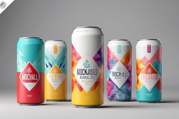 Geometric Inspired MockMock per imballaggi di bevande alcoliche Personalizza il tuo design