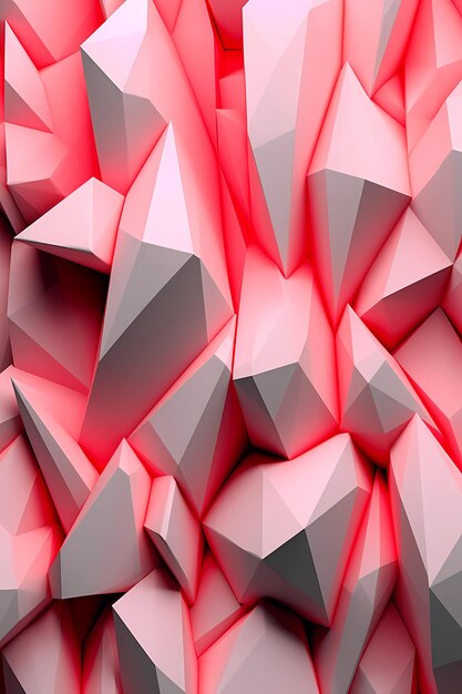 Geometrico rosso bianco rosa astratto 3D