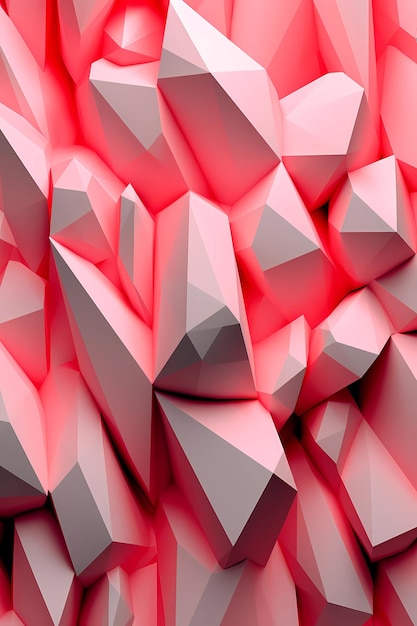 Geometrico rosso bianco rosa astratto 3D