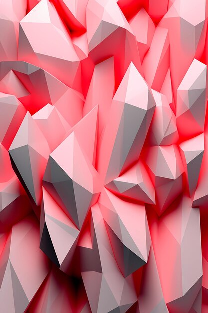 Geometrico rosso bianco rosa astratto 3D