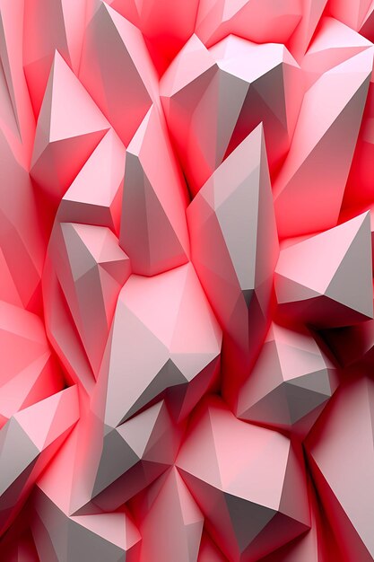 Geometrico rosso bianco rosa astratto 3D