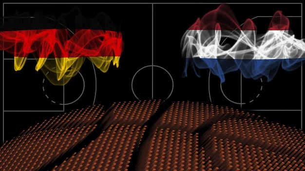 Germania vs Olanda Pallacanestro, bandiera fumogena, gioco di sport