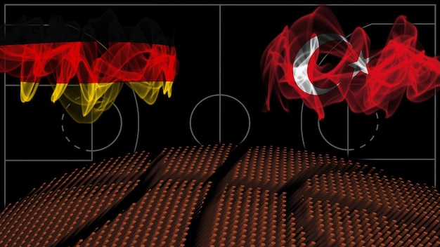 Germania vs Turchia Basket, bandiera fumogena, gioco di sport