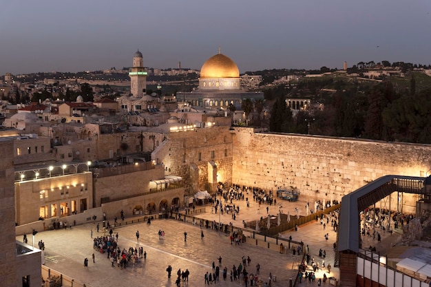 Gerusalemme la Città Vecchia di Israele presso il Muro Occidentale e la Cupola della Roccia