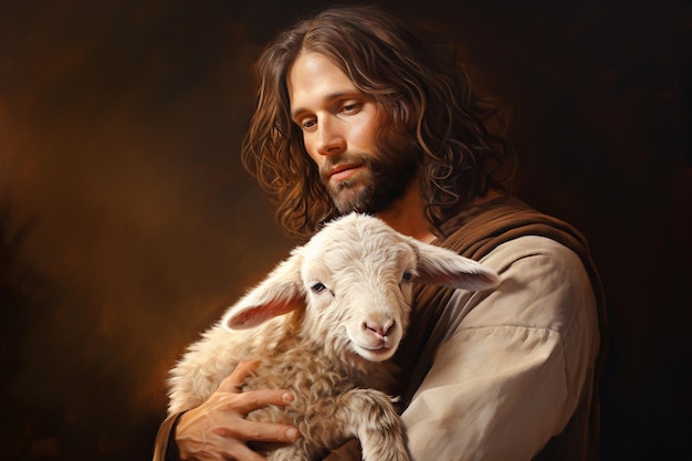 Gesù con un agnello in mano