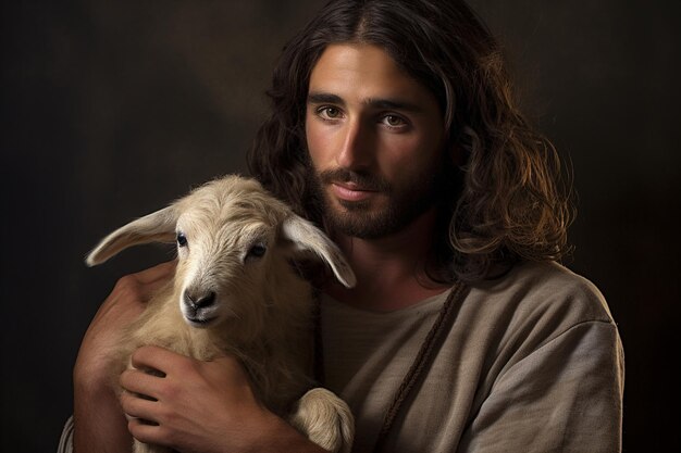 Gesù con un agnello in mano