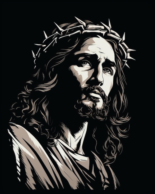 Gesù con una corona di spine sulla testa