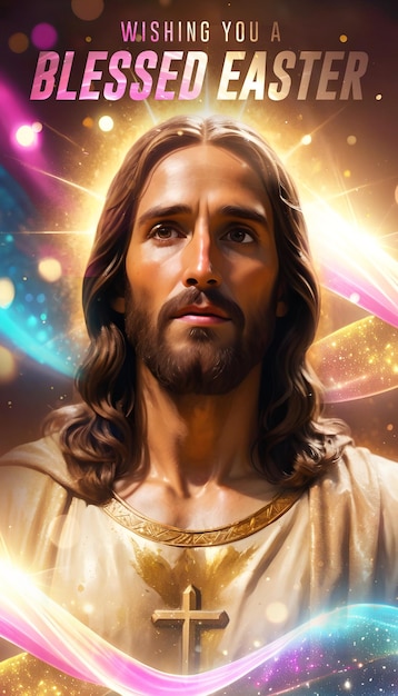 Gesù Cristo dipinge con i benedetti saluti di Pasqua