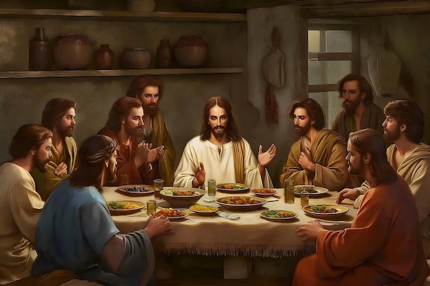 Gesù Cristo e i suoi apostoli all'ultima cena