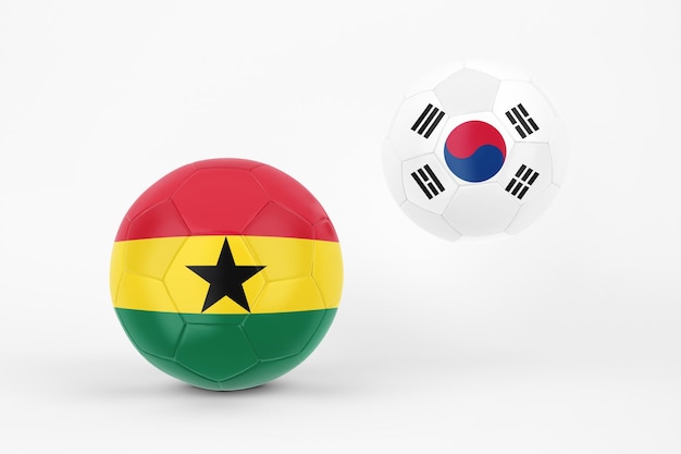 Ghana VS Corea Del Sud In Sfondo Bianco