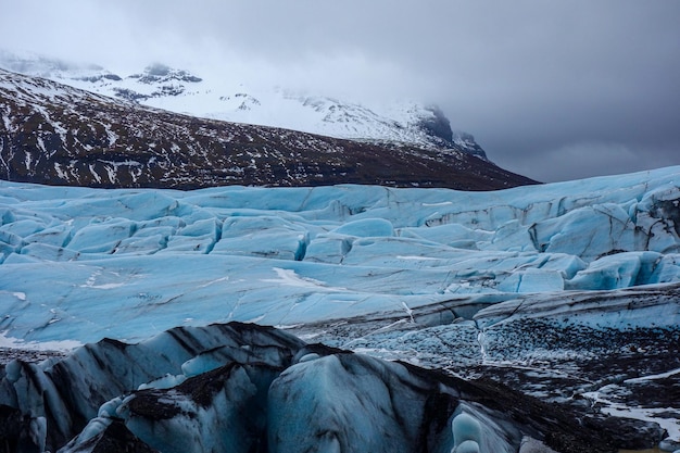 Ghiacciai Islanda sfondo bianco Ghiacciaio di montagna