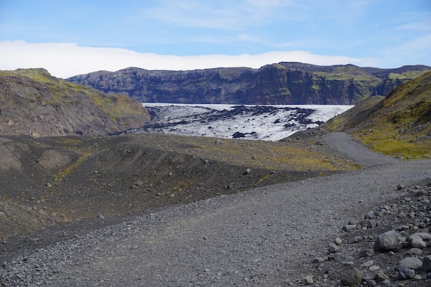 Ghiacciaio Solheimajokull in Islanda in estate