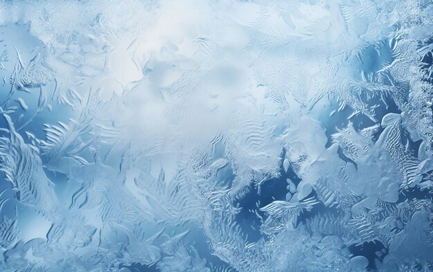 Ghiaccio d'inverno CloseUp Blu Frost Sfondio con neve