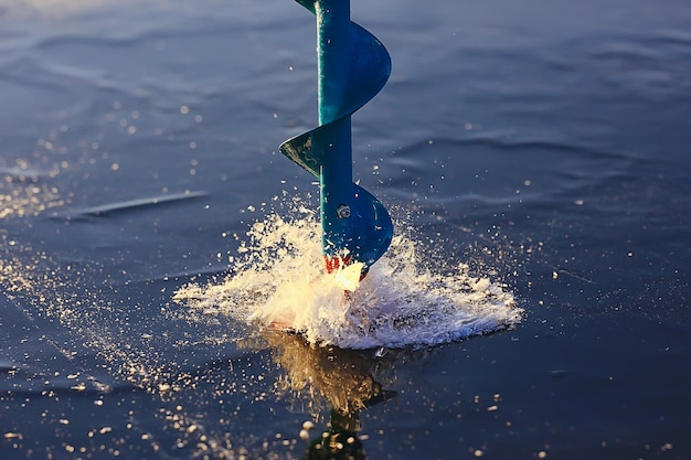 ghiaccio di fondo del trapano della trivella del ghiaccio, pesca sportiva di hobby dello strumento di sport invernali