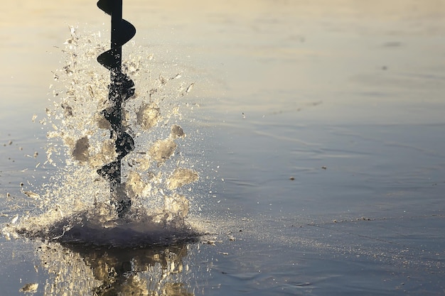 ghiaccio di fondo del trapano della trivella del ghiaccio, pesca sportiva di hobby dello strumento di sport invernali