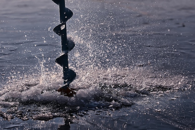 ghiaccio di fondo del trapano della trivella del ghiaccio, pesca sportiva di hobby dello strumento di sport invernali