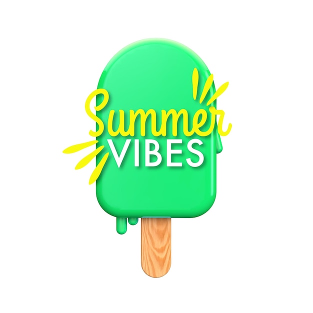 Ghiacciolo colorato estivo con messaggio di vibrazioni estive