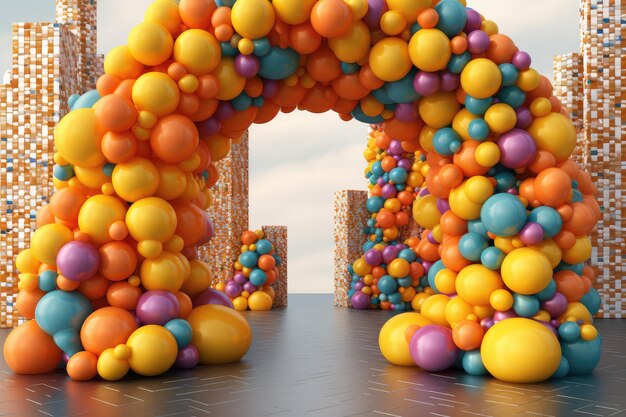 Ghirlanda Balloon Gate con arco Aspira a premiare la fotografia vincente IA generata