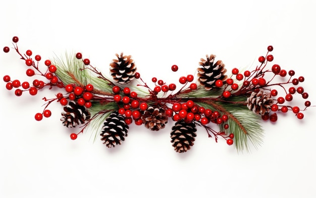 Ghirlanda di Natale di pino festivo incanto decorativo su una superficie bianca o trasparente PNG sfondo trasparente