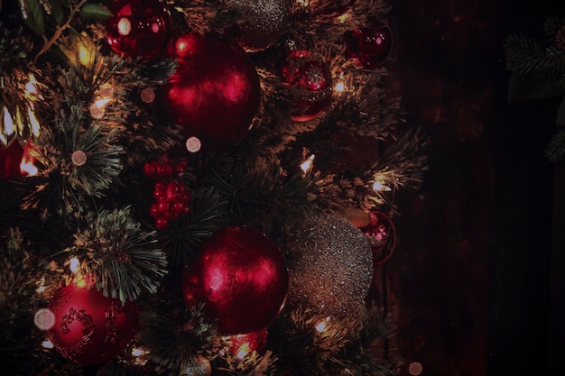 Ghirlande del backround del modello della decorazione della casa di celebrazione dell'albero delle luci di Natale