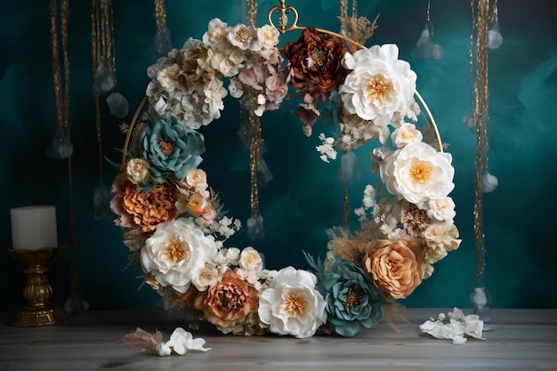 ghirlande di fiori decorazione foto sfondo digitale