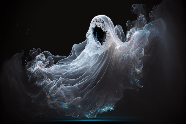 Ghosts and the afterlife Ghostly misty mystical ghost silhouette AI generative