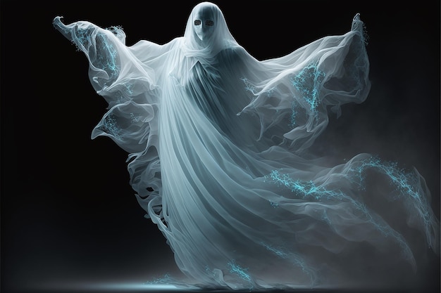 Ghosts and the afterlife Ghostly misty mystical ghost silhouette AI generative