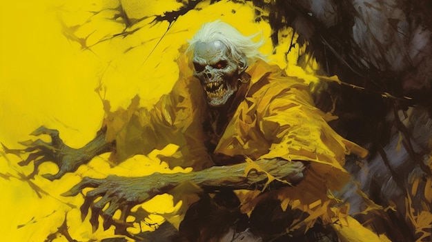 ghoul giallo di Frank FrazettaGenerative AI