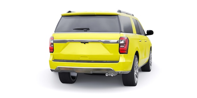 Giallo Premium Family SUV isolato su sfondo bianco rendering 3d