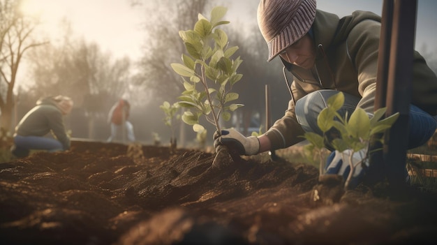 Giardinaggio primaverile Illustrazione Generative AIxDxA