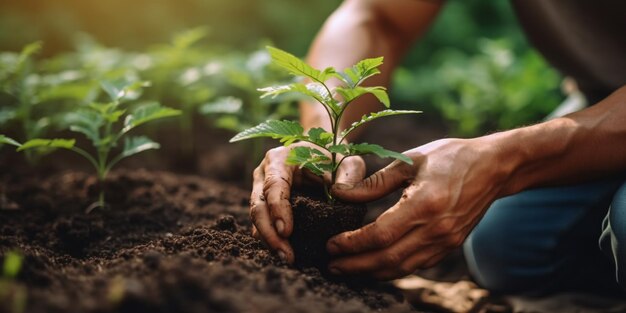 Giardiniere comunitario promuove la produzione alimentare locale e il ripristino dell'habitat sostenibilità e coinvolgimento della comunità Generative Ai