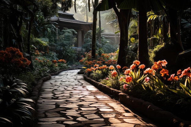 Giardino Botanico di Medellin un paradiso di piante esotiche generative IA