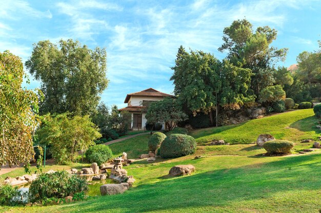 Giardino giapponese, vista del monte Gilboa, Israele