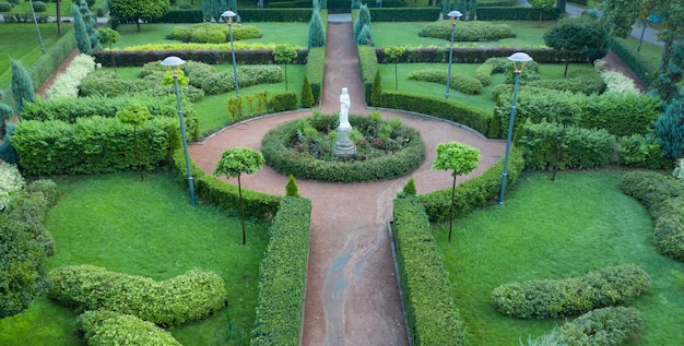 Giardino in stile francese, veduta aerea