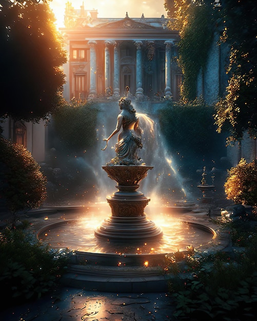 giardino magico fontana fantasia scultura arte e acqua