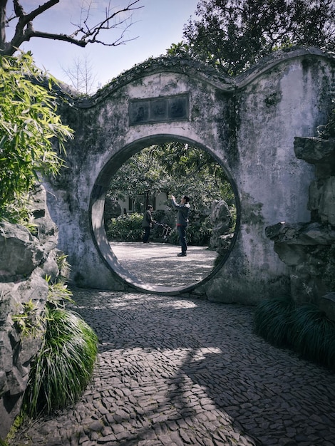 Giardino tradizionale cinese a Suzhou in Cina