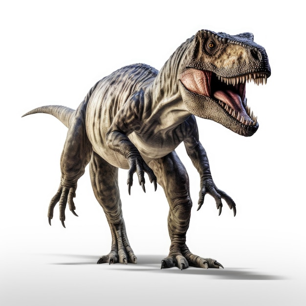 Giganotosauro isolato su sfondo bianco IA generativa