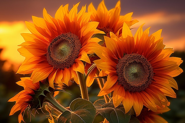 Giganti d'oro La bellezza dei girasoli