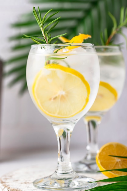 Gin tonic cocktail al limone