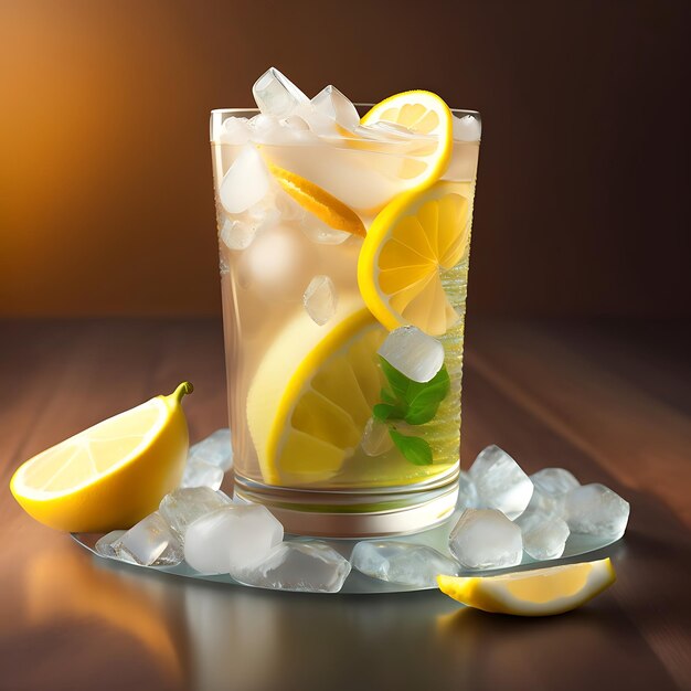 Ginger Ale con ghiaccio e limone