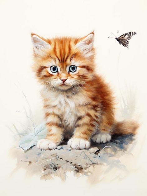 Ginger, piccolo gattino carino d'epoca.