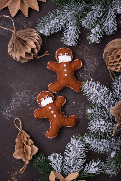 Gingerbread Man da feltro in maschera per il viso